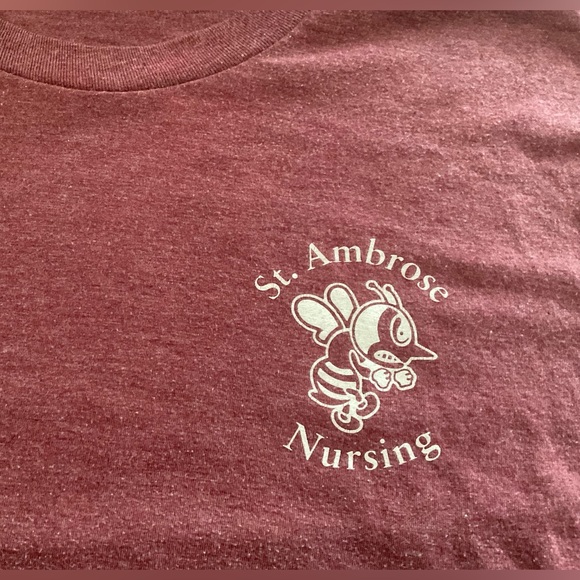 St. Ambrose University Nursing Tee S M 🐝 - Picture 2 of 5
